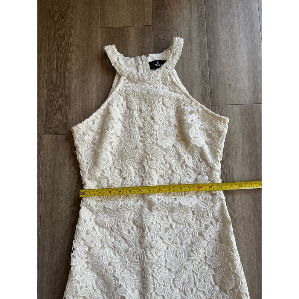 Lulus Love Poem Lace Ivory White Sheath Dress Size M Innocent Euro Summer Mini - Picture 7 of 16